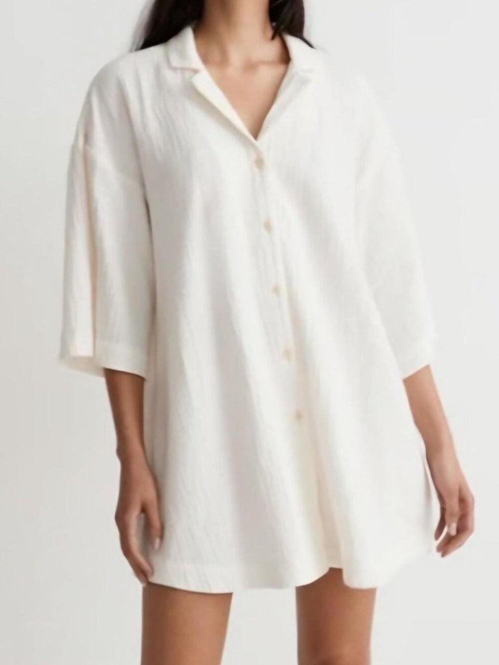 NWT Madewell Lightspun Crinkle Cotton Gauze Cover-Up Mini Shirtdress Dress